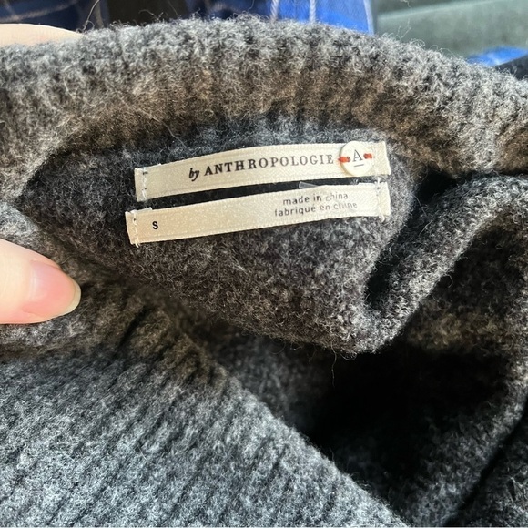 Anthropologie Emmy Cowl Neck Sweater Gray/black Leopard Tunic Size Small - Picture 3 of 9